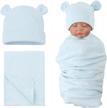 cute striped newborn hats with bear ears for girls and boys - perfect for preemie babies and infants aged 0-6 months! logo