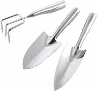 premium stainless steel garden hand tools set - 3 piece heavy duty gardening kit for men and women - perfect outdoor gift by fanhao logo