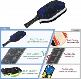 img 3 attached to Experience Unmatched Power & Control With EDEUOEY'S USAPA Approved Graphite Pickleball Paddle Set - Lightweight, Stylish, And Perfect For Men, Women, And Youth