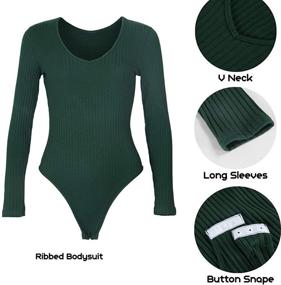 img 2 attached to GEMBERA Womens Bodysuit Bodycon Bodysut Women's Clothing - Bodysuits