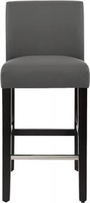 img 3 attached to NOBPEINT Современный барный стул с высотой стойки, мягкий барный стул из искусственной кожи со стальными подножками, высота сиденья 26 дюймов, (набор из 2) серый