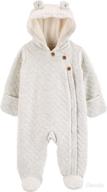 👶 carter's baby girls' hooded quilted pram sleep & play - newborn to 9m: cozy and cute logo