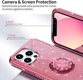 img 1 attached to OCYCLONE For IPhone 13 Pro Case, Luxury Glitter Sparkle Diamond Cover With Ring Stand, Bling Protective Cute Phone Case Compatible With 6.1 Inch IPhone 13 Pro Case For Women Girls - Pink