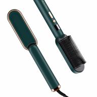 aokitec ring green hair straightener brush - fast heating with 3 temp settings, built-in comb, led display, ptc ceramic heating & anti-scald - perfect for salon-quality straightening at home logo