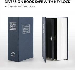 img 2 attached to Small Navy Metal Book Safe With Key Lock - 7.1" X 4.6" X 2 .2", Dictionary Diversion Hidden Security Box