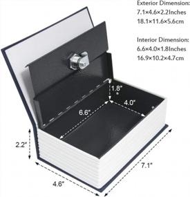 img 1 attached to Small Navy Metal Book Safe With Key Lock - 7.1" X 4.6" X 2 .2", Dictionary Diversion Hidden Security Box