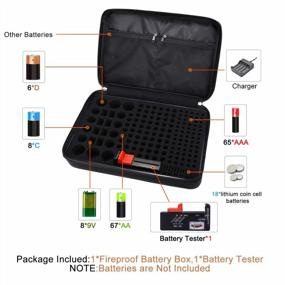 img 2 attached to Fireproof Battery Organizer Storage Case: Waterproof & Explosionproof Safe Bag Fits 210+ Batteries - With Tester BT-168, Carrying Container Bag For AA AAA C D 9V Lithium 3V Holders