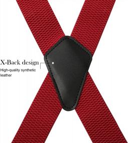 img 2 attached to Men Utility Suspenders Adjustable Elastic - Heavy Duty 2 Inch Wide X Shape Strong Clip Suspender