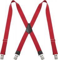 men utility suspenders adjustable elastic - heavy duty 2 inch wide x shape strong clip suspender логотип