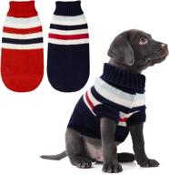 🐶 rypet 2 packs striped dog sweater: cozy winter clothing for small, medium, and large dogs логотип