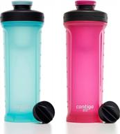 stay fit and hydrated with contigo's 28oz shake & go 2.0 shaker bottle (2 pack) - ideal for bubble tea & dragonfruit lovers! logo