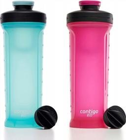 img 4 attached to Stay Fit And Hydrated With Contigo'S 28Oz Shake & Go 2.0 Shaker Bottle (2 Pack) - Ideal For Bubble Tea & Dragonfruit Lovers!