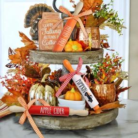 img 3 attached to Fall Mini Rolling Pin Wooden Tiered Tray Decor Favors Rustic Farmhouse Hello Fall Pumpkin Apple Cider Home Décor Gift Ideas Supplies Set Of 3 SEO