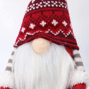 img 1 attached to GMOEGEFT Sled Christmas Gnome Plush, Handmade Swedish Santa Gnome Tomte With Sleigh, Scandinavian Elf Nisse Christmas Decoration
