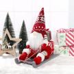 gmoegeft sled christmas gnome plush, handmade swedish santa gnome tomte with sleigh, scandinavian elf nisse christmas decoration logo