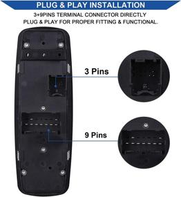 img 2 attached to Dodge RAM 1500/2500/3500 Quad & Crew Cab Power Window Switch 2009-2012, Double Auto Buttons - Compatible Replacement for 4602863AB/AC (No Power-Fold Mirrors)