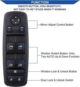 img 3 attached to Dodge RAM 1500/2500/3500 Quad & Crew Cab Power Window Switch 2009-2012, Double Auto Buttons - Compatible Replacement for 4602863AB/AC (No Power-Fold Mirrors)