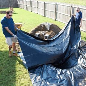 img 3 attached to 16X20 Ft 20 Mil Thick HDPE Rubber Pond Liner For Outdoor Ponds, Fountains, Waterfalls & Water Gardens