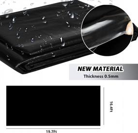 img 2 attached to 16X20 Ft 20 Mil Thick HDPE Rubber Pond Liner For Outdoor Ponds, Fountains, Waterfalls & Water Gardens