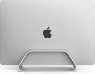 humancentric vertical laptop stand for macbook pro, air & apple desks - aluminum silver logo