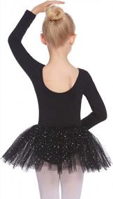 img 2 attached to Sparkle And Shine With Zaclotre Kid Girls Long Sleeve Leotards Ballet Dance Tutu Dress