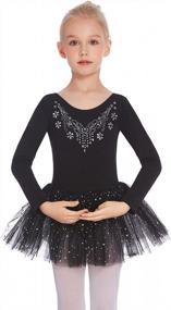 img 3 attached to Sparkle And Shine With Zaclotre Kid Girls Long Sleeve Leotards Ballet Dance Tutu Dress
