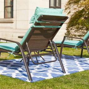 img 1 attached to Experience Ultimate Comfort Outdoors With Top Space Portable Patio Lounge Chair & Folding Table - Adjustable, Durable & Stylish Design In Light Green!