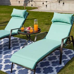 img 2 attached to Experience Ultimate Comfort Outdoors With Top Space Portable Patio Lounge Chair & Folding Table - Adjustable, Durable & Stylish Design In Light Green!