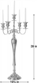 img 1 attached to Add Elegance To Your Home With Torre & Tagus Caprice Candelabra Candle Holder - 39 Inch Silver Centerpiece For Dining, Living Room, And Entertaining