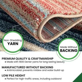 img 2 attached to Stylish And Durable Backless Rug: Hanover HANRG79SQSTP-MLT 79-Inch Square With 5000 Hours UV Protection And Multi-Color Stripe For Indoor And Outdoor Spaces