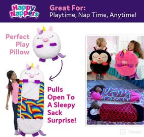 img 2 attached to 🦄 Happy Nappers Pillow & Sleepy Sack - Comfy, Cozy, Compact, Super Soft, Warm, All Season Sleeping Bag with Pillow - White Unicorn