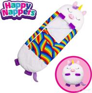 🦄 happy nappers pillow & sleepy sack - comfy, cozy, compact, super soft, warm, all season sleeping bag with pillow - white unicorn logo