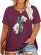 plus size butterfly sunflower graphic tee women short sleeve floral nature tops logo