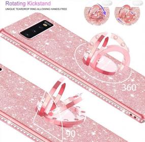 img 2 attached to OCYCLONE Cute Glitter Diamond Rhinestone Samsung Galaxy S10 5G Case With Ring Kickstand - Protective Soft Cover For Women - Rose Gold Pink (Not For Galaxy S10)