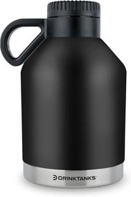 img 4 attached to 32 Oz Obsidian Vacuum Insulated Beer Growler With Handle - Leakproof Stainless Steel DrinkTanks Session Container For Beverages Like Soda, Wine Or Coffee.