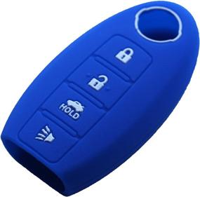 img 1 attached to 2Pcs Keyless4U 4 Buttons Key Fob Silicone Remote Cover Case Protector Jacket For Nissan Altima Maxima Armada Murano Gt-R Sentra Rogue Pathfinder (Black Blue)