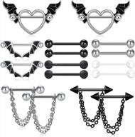 stylish and safe: 14g surgical steel nipple rings with cz accents for women by lauritami logo