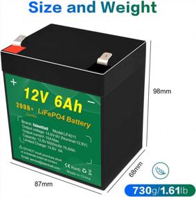 img 1 attached to High-Performance 12V 6Ah LiFePO4 Battery Pack LF4011 With 2000 Cycles And 14.6V Charger - Rechargeable, Long-Lasting, And Efficient 12.8V 76.8Wh Lithium Iron Phosphate Battery.