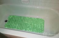img 1 attached to Opaque Navy Blue Non-Slip TEESHLY Bath Tub And Shower Mat - 39X16 Inch Extra Long, Machine Washable With Drain Holes & Suction Cups review by Keith Saywon
