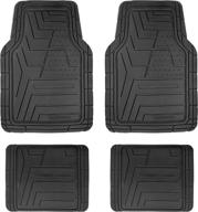 bell & howell heavy duty 4 pack all weather car mats, rubber floor mat for suvs, cars, and trucks, custom trim, easy to clean, maze black (bh1339) logo