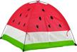 fun in the sun with gigatent's watermelon dome play tent - easy entry and exit with curtain doors and simple set-up logo