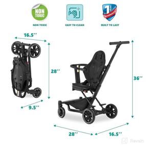 img 2 attached to 🌟 Dream On Me Drift Rider Stroller - Black Edition, Durable Build, 360° Rotating Design, Space-Saving Fold, Smooth Rolling Wheels