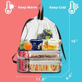 img 2 attached to Универсальный рюкзак для спортивной сумки со встроенным изолированным отделением для обеда и разделением на влажную и сухую одежду для активных мужчин и женщин