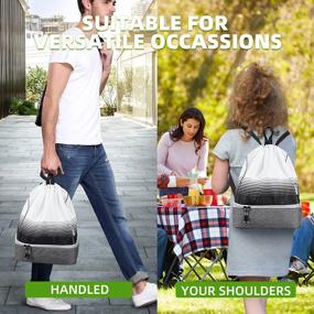 img 3 attached to Универсальный рюкзак для спортивной сумки со встроенным изолированным отделением для обеда и разделением на влажную и сухую одежду для активных мужчин и женщин
