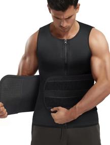 img 4 attached to Hopllynn Men'S Sauna Suit With Waist Trainer And Sweat Belt For Intense Workout Sessions