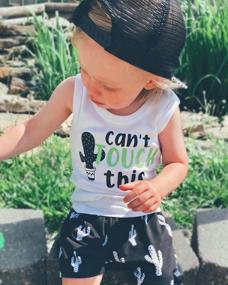img 3 attached to Stylish Summer Outfit For Newborn Infant Baby Boy - Letter Print Tank Top & Jogger Shorts 2Pcs Set