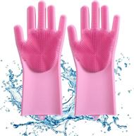 🧤 reusable rubber dishwashing gloves, magic scrubbing gloves for dishes – pair of rubber gloves logo