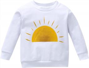 img 4 attached to 🌈 Adorable Toddler Baby Crewneck Sweatshirt: Long Sleeve Rainbow Floral Polka Dot Pullover for Girls and Boys - Perfect Fall T-Shirt Sweater Outfit