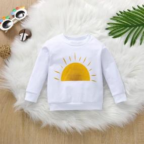 img 2 attached to 🌈 Adorable Toddler Baby Crewneck Sweatshirt: Long Sleeve Rainbow Floral Polka Dot Pullover for Girls and Boys - Perfect Fall T-Shirt Sweater Outfit