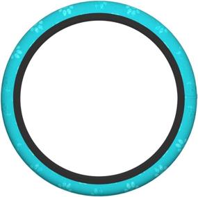 img 3 attached to 🐾 Stylish Turquoise Dog Paw Steering Wheel Covers - Ideal Car Accessories for Men, Women & Girls (15 Inches)